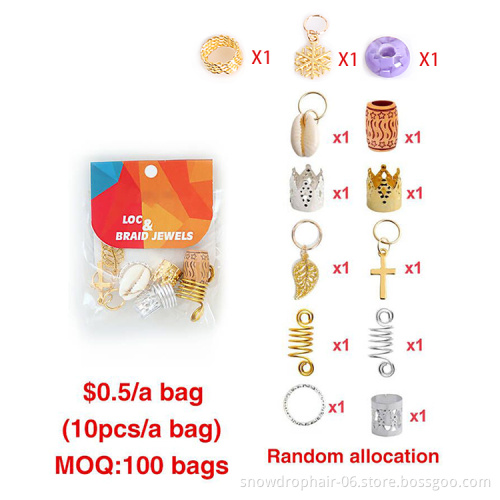 Julianna Loc Beads And Braid Jewelry For Dreadlock Accessories Hair Jewelry Braid Rings Gold Coils